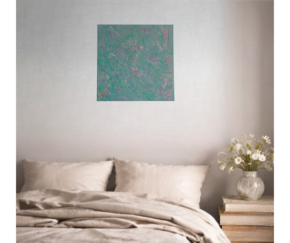 Under Water Bloom | Acrylic Flow Original | 14x14 inch | Canvas