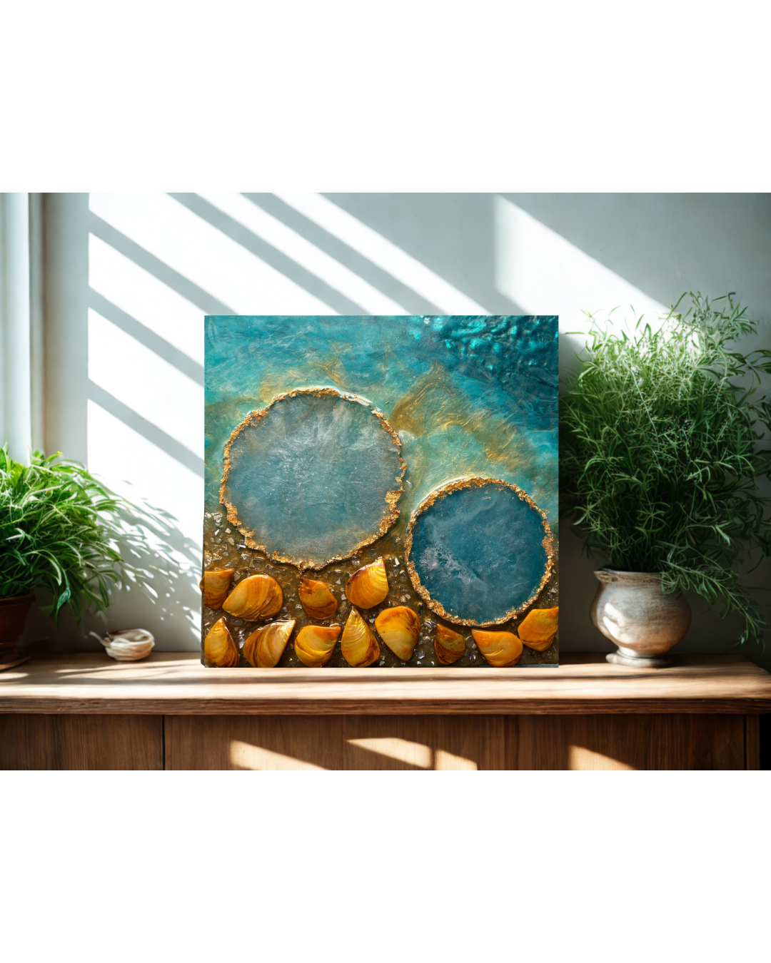 A Place You Still Carry | Mixed Media Resin | 10x10 inch | Wooden Panel | Shadow Box Frame