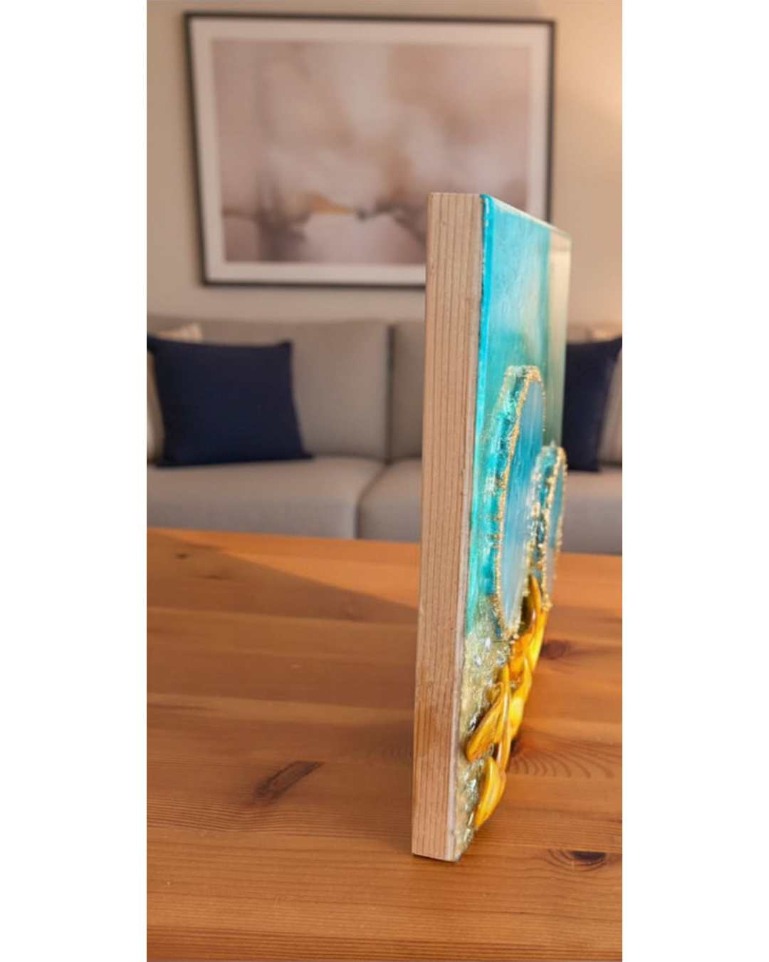 A Place You Still Carry | Mixed Media Resin | 10x10 inch | Wooden Panel | Shadow Box Frame