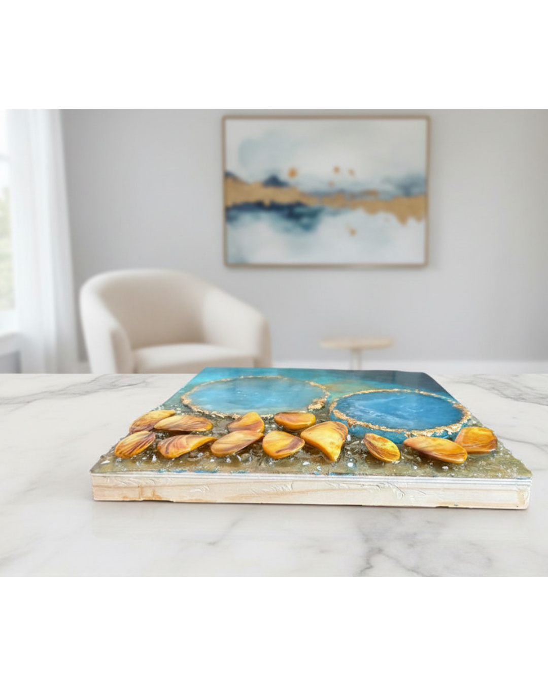 A Place You Still Carry | Mixed Media Resin | 10x10 inch | Wooden Panel | Shadow Box Frame