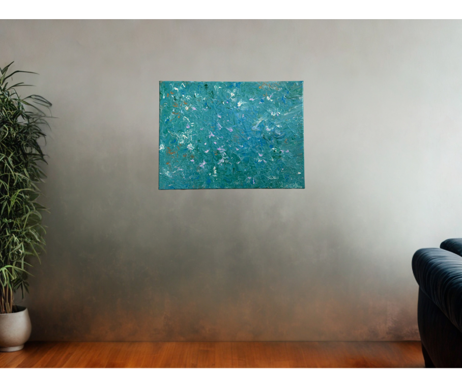 Blue Anemone | Acrylic Flow Original | 16x12 inch | Canvas