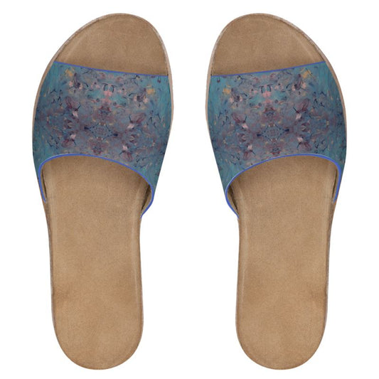 Midnight Bloom | Leather Slides