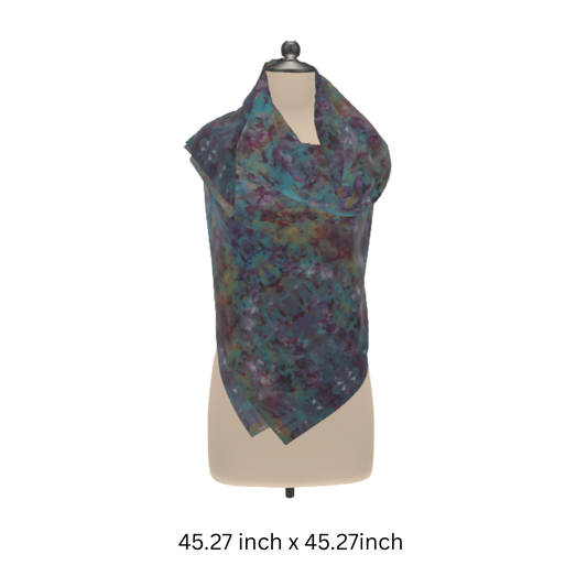 “Roses in Gold” Silk Art Scarf