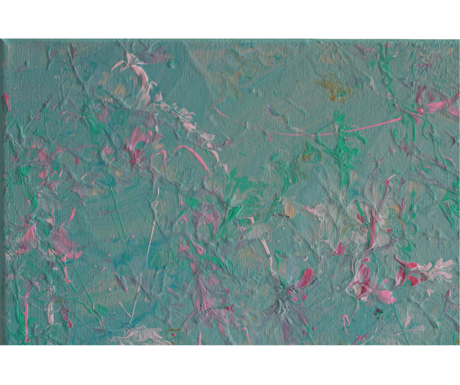Under Water Bloom | Acrylic Flow Original | 14x14 inch | Canvas