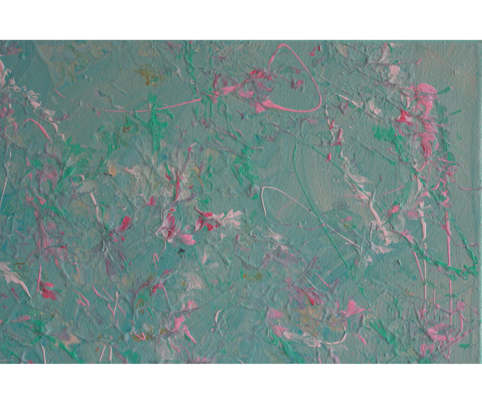 Under Water Bloom | Acrylic Flow Original | 14x14 inch | Canvas
