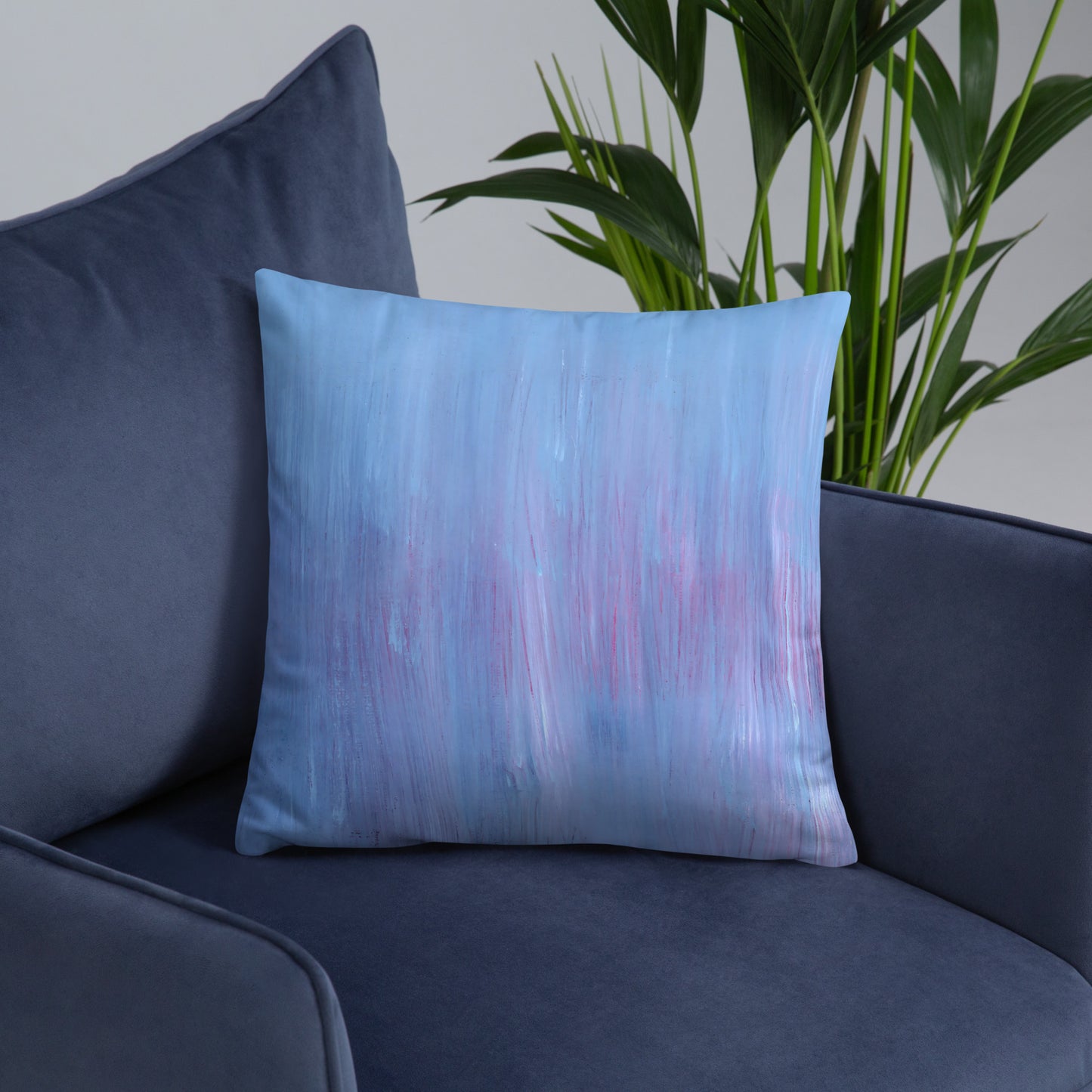 Abstract Decorative Pillow and Cover in Blue and Purple Ombre