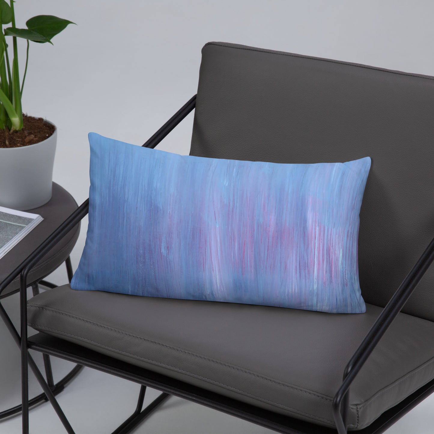 Abstract Decorative Pillow and Cover in Blue and Purple Ombre