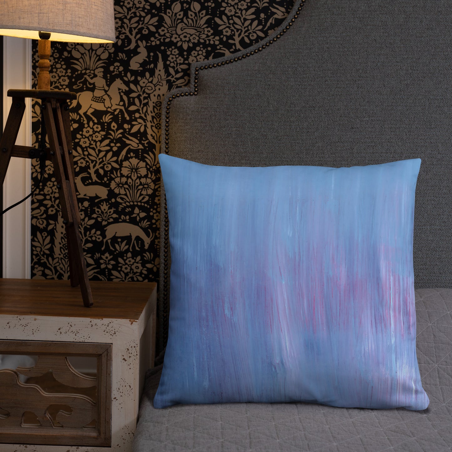 Abstract Decorative Pillow and Cover in Blue and Purple Ombre