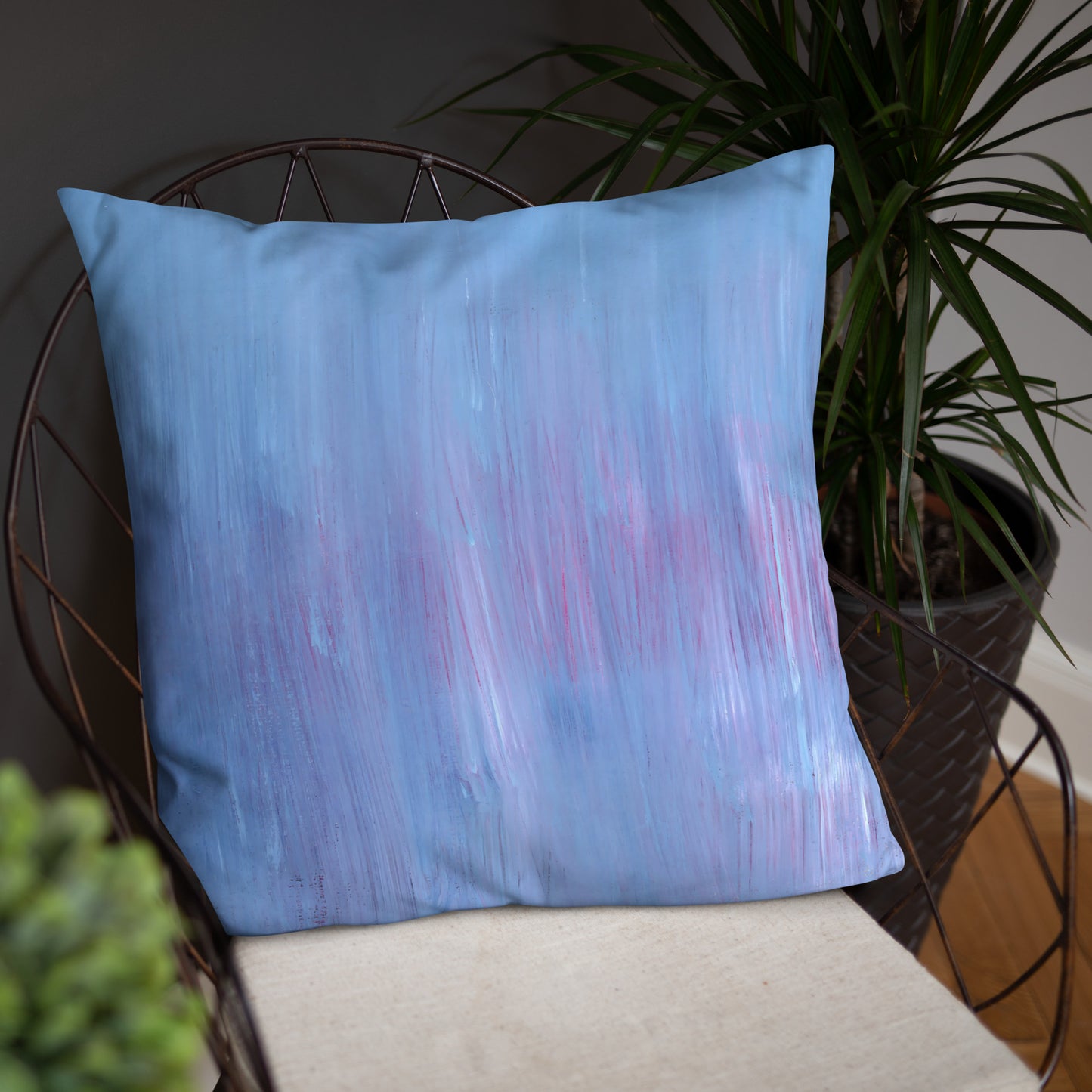 Abstract Decorative Pillow and Cover in Blue and Purple Ombre