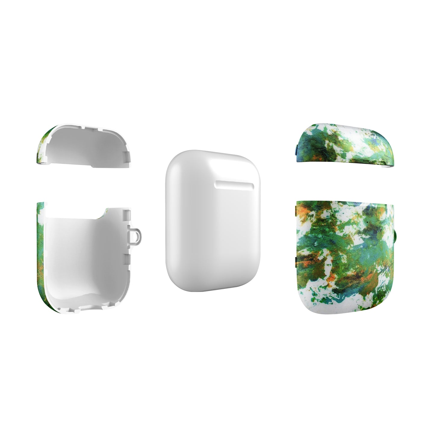 Green, Blue and Orange Marble Design Case for AirPods