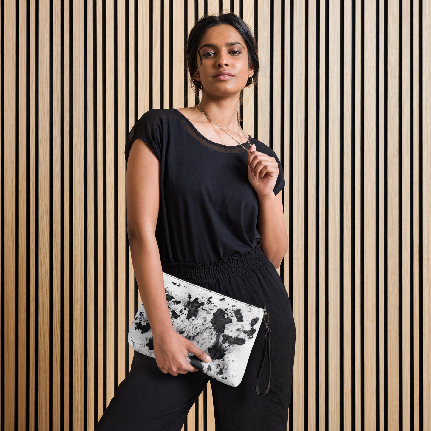 Black, White & Gray Art Print Crossbody bag