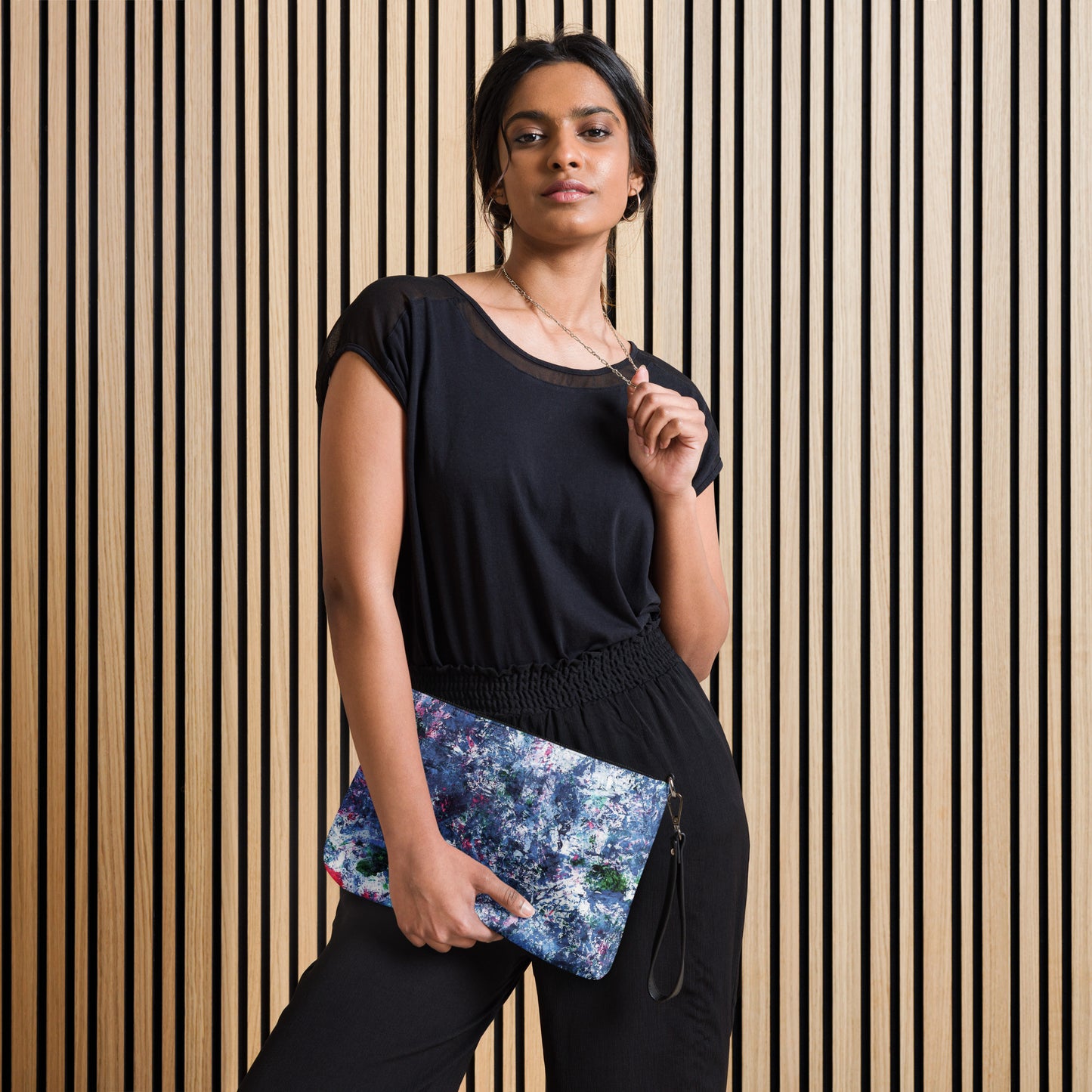 Artistic Crossbody Bag | Abstract Blue Floral Print