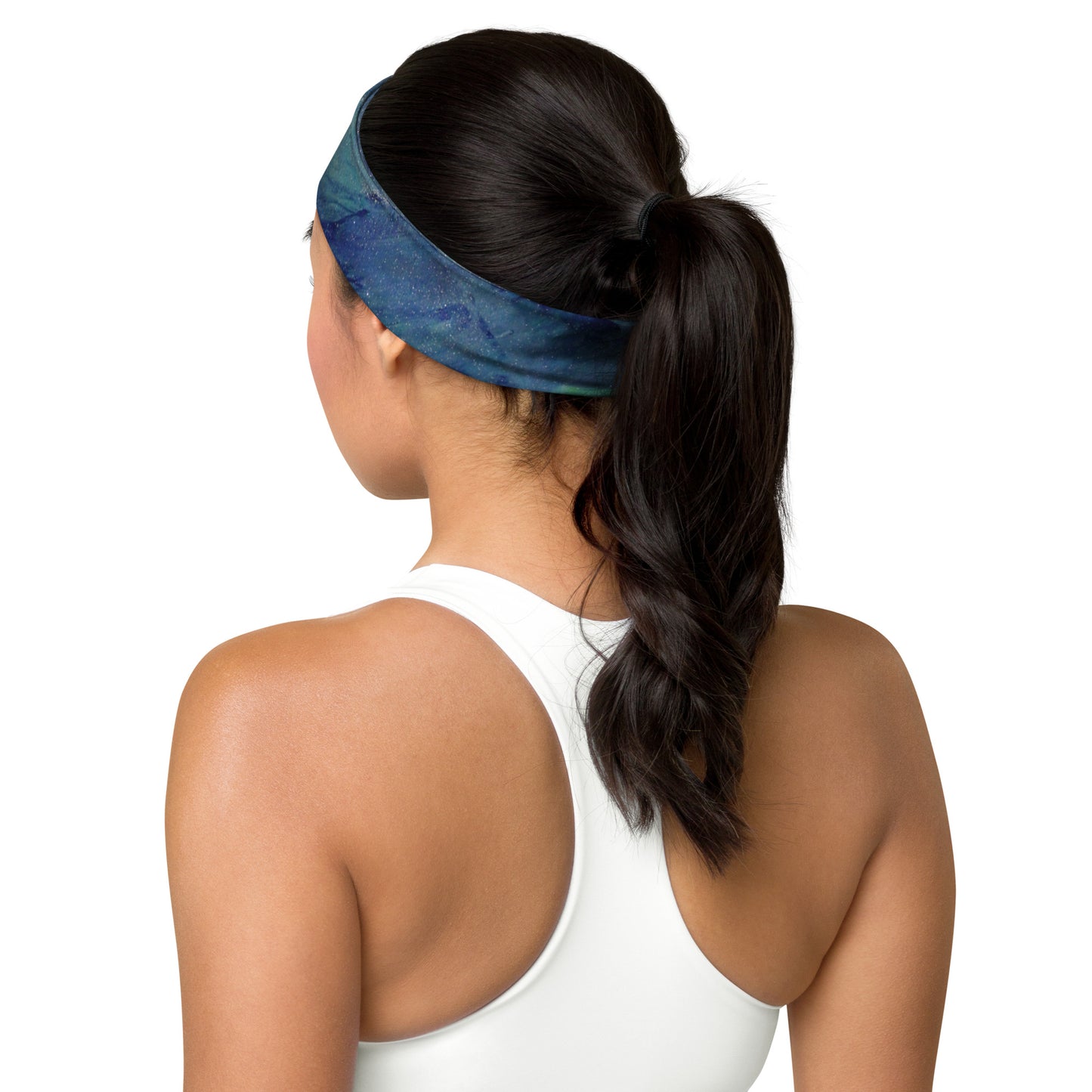 Athletic Headband | Teal Blue, Green and Silver