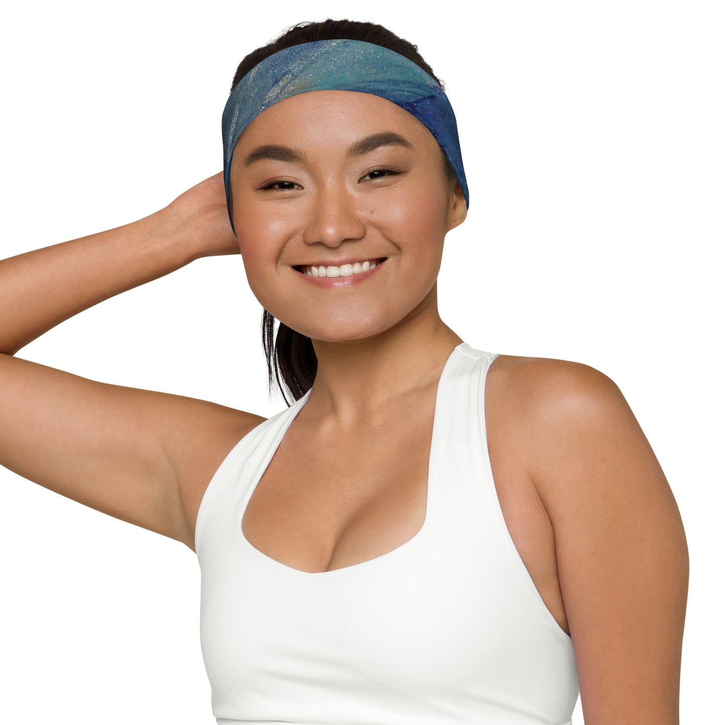 Athletic Headband | Teal Blue, Green and Silver