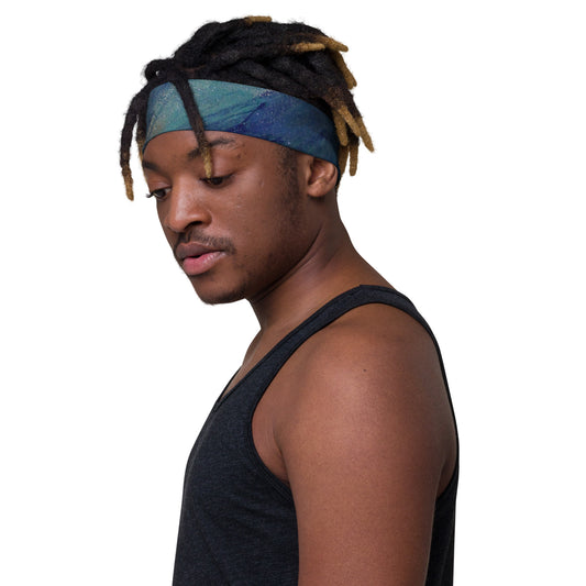 Athletic Headband | Teal Blue, Green and Silver