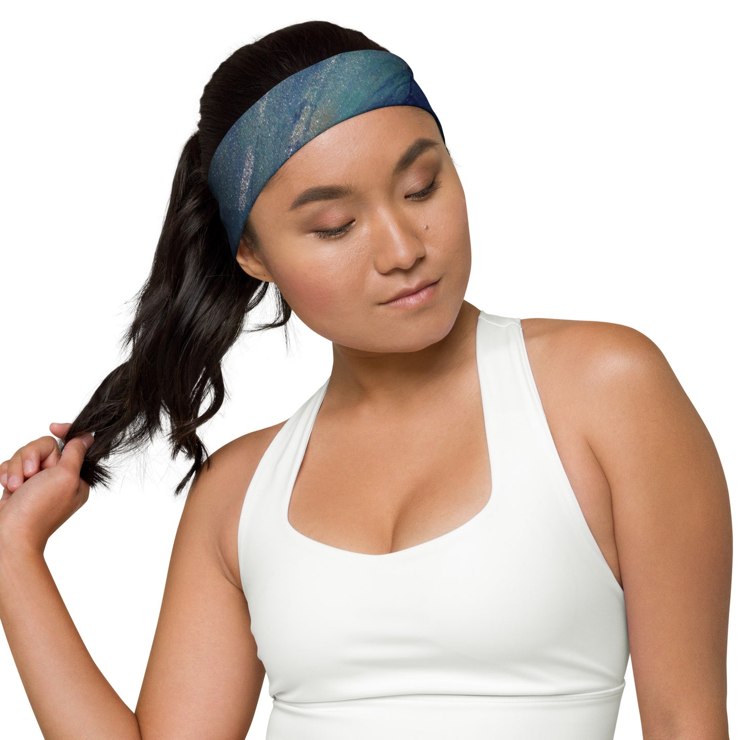 Athletic Headband | Teal Blue, Green and Silver