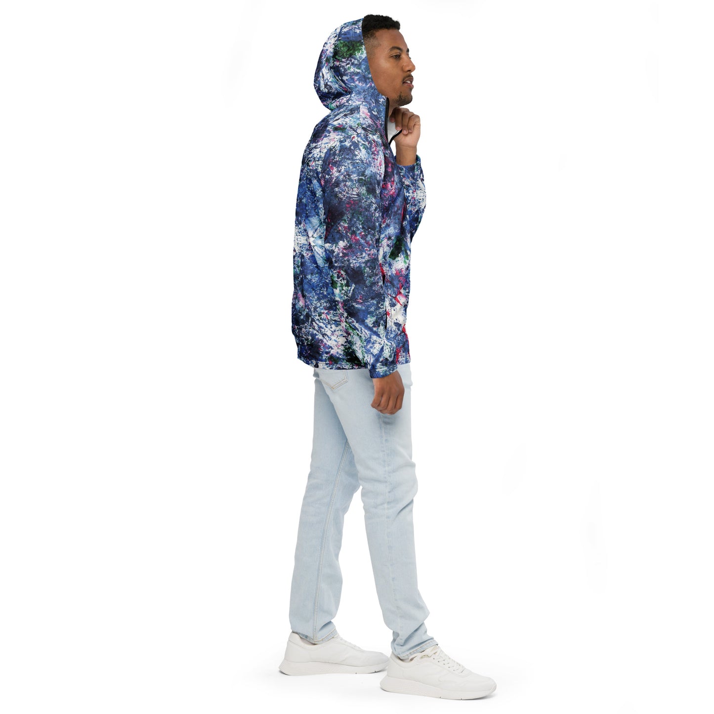 Men's Lightweight Windbreaker Jacket | Vibrant Print | Water-Resistant | Regular Fit | Mesh Lined with Zippered Pockets