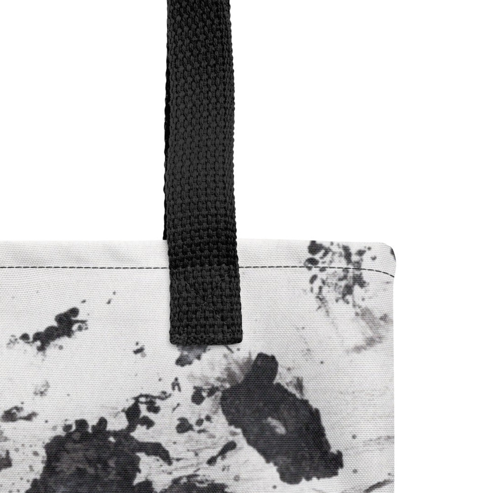 Black, White and Gray Abstract Splatter Art Print Tote Bag