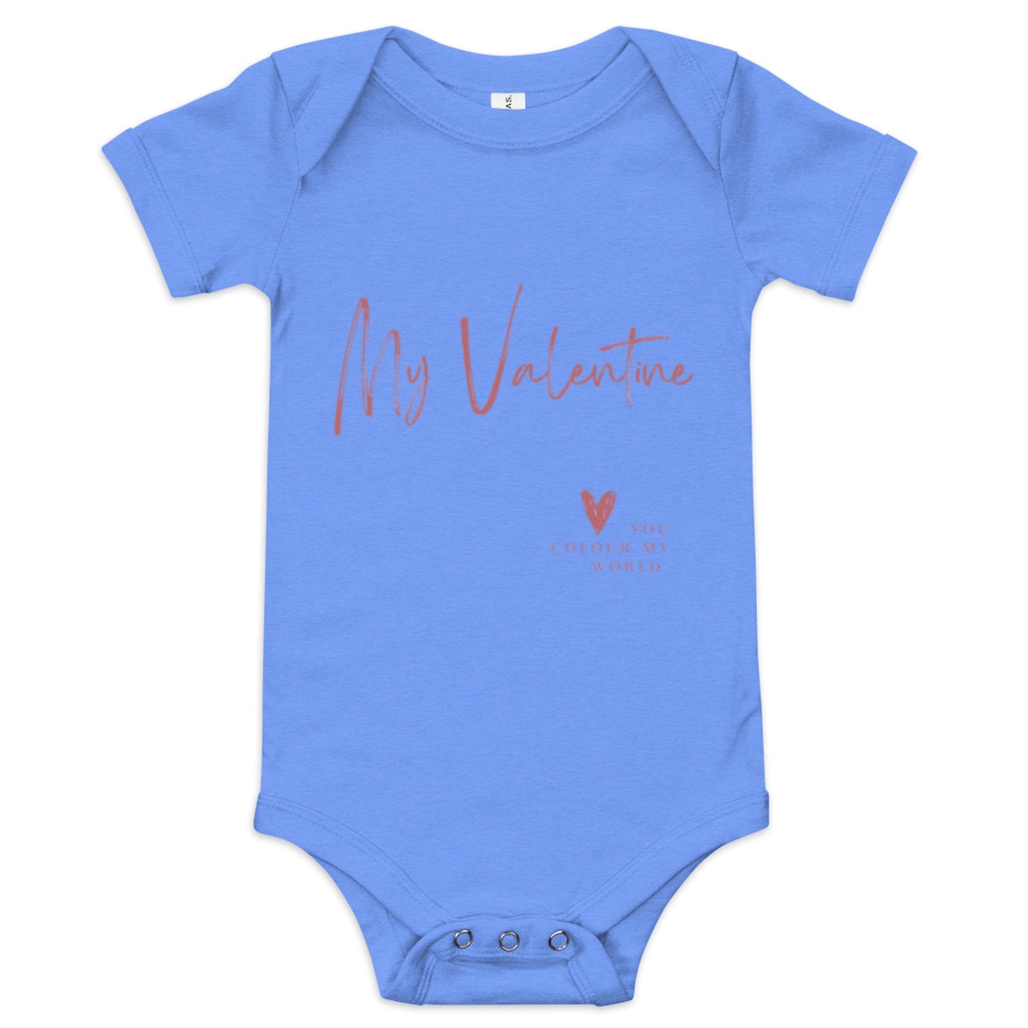 Baby Valentine's Day Bodysuit | Cotton | Short Sleeve | Pink Heart Design