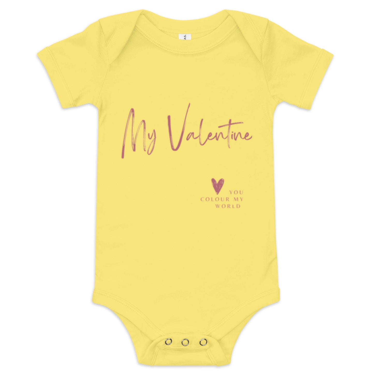 Baby Valentine's Day Bodysuit | Cotton | Short Sleeve | Pink Heart Design