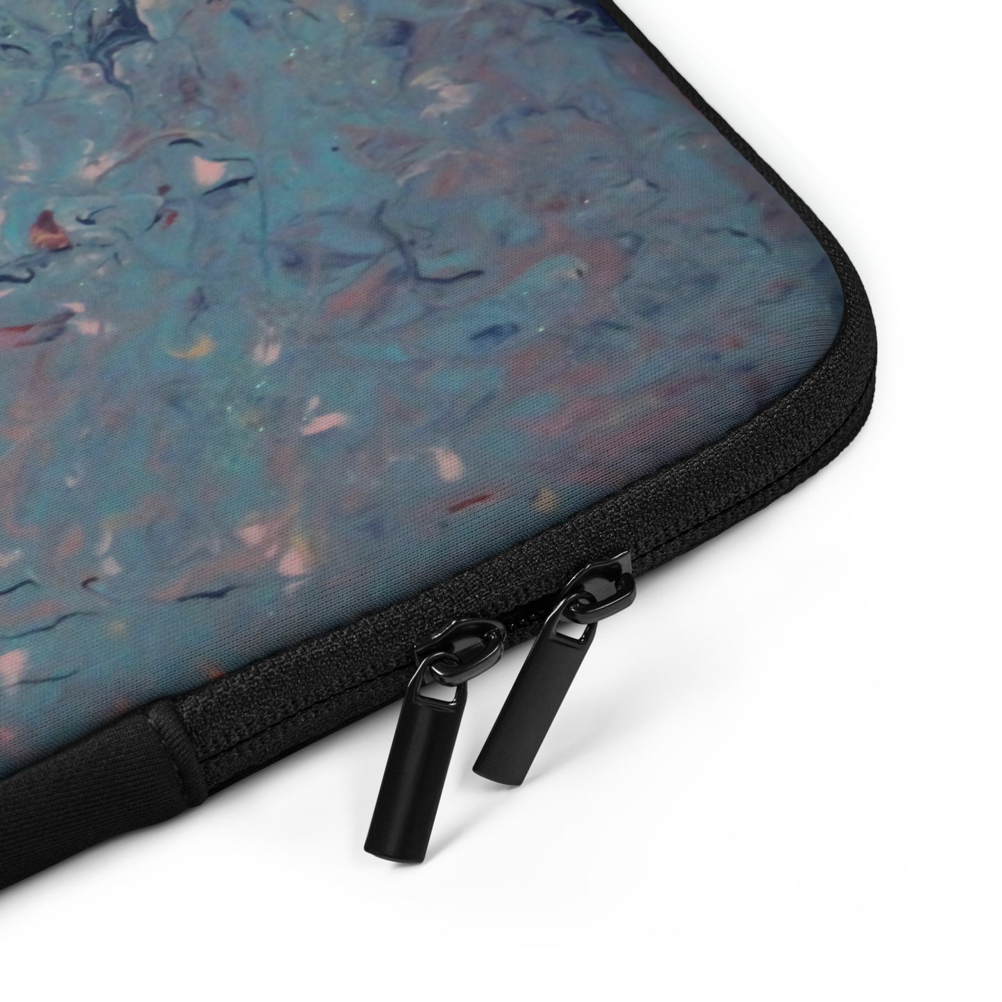 Abstract Art Laptop Sleeve in Blue, Pink and Peach Tones