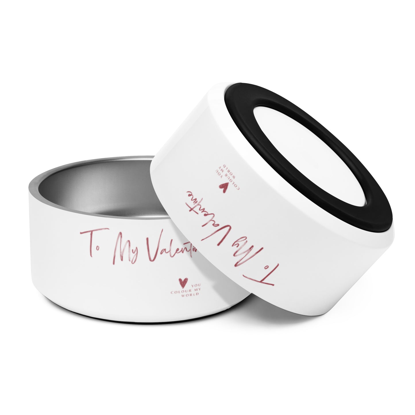 Valentine's Day Pet Bowl | Stainless Steel Dog Dish |