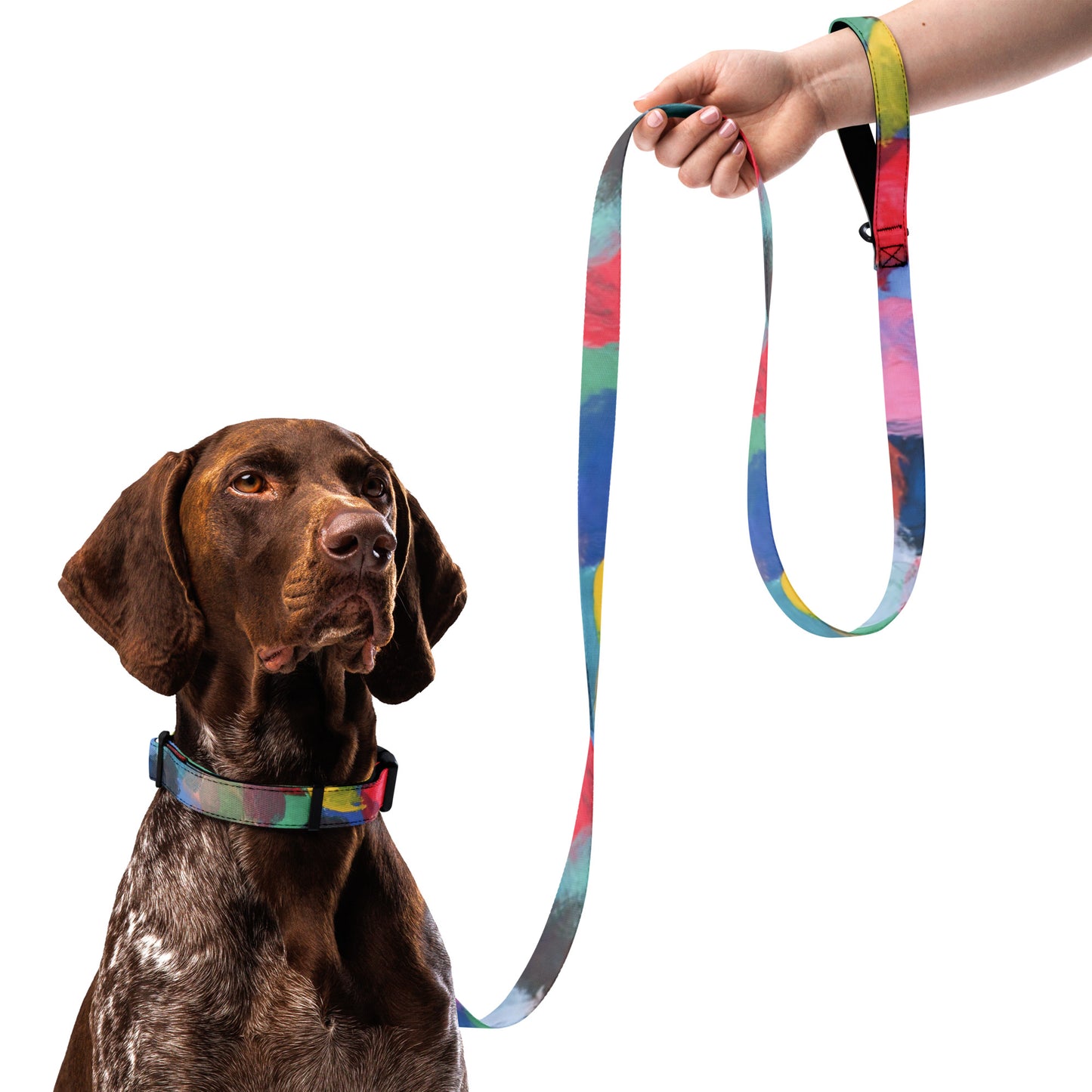 Tie-Dye Dog Collar and Leash Set | Rainbow Multi-Colour