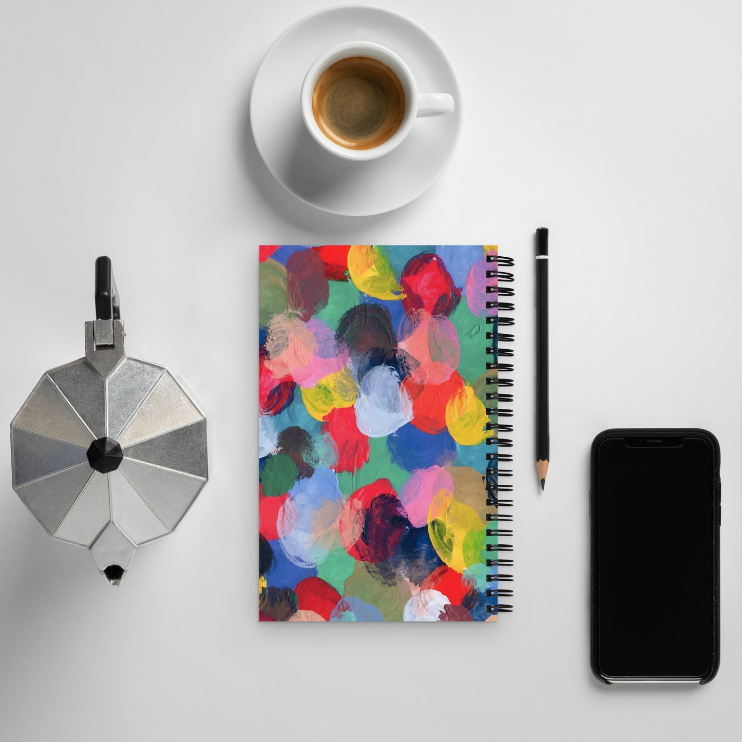 Colourful Circle Motif Spiral Notebook