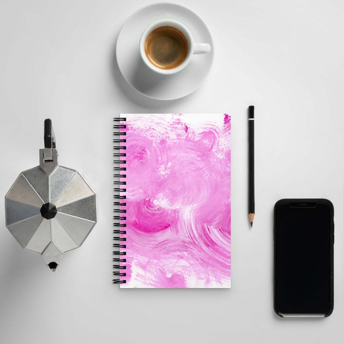 Pink Swirl Design Spiral Notebook