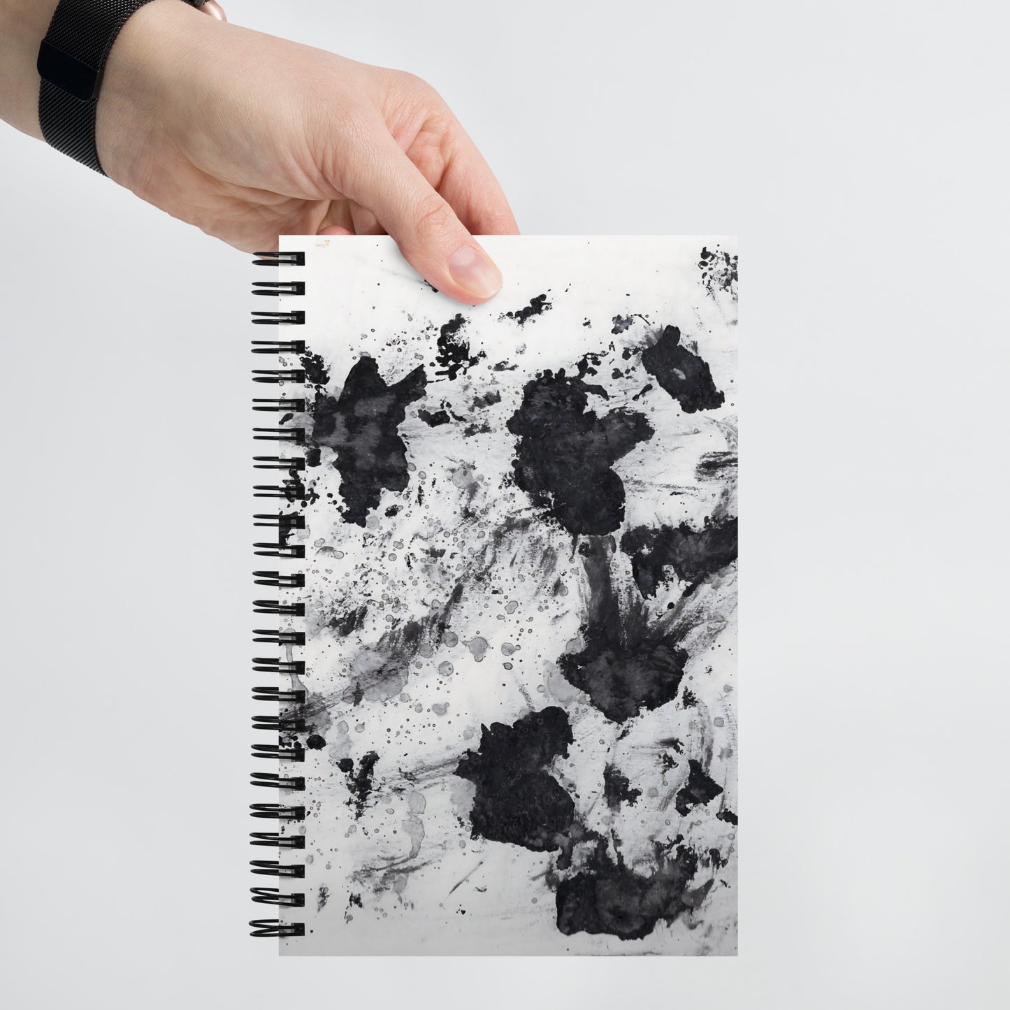 Black and White Abstract Spiral Notebook