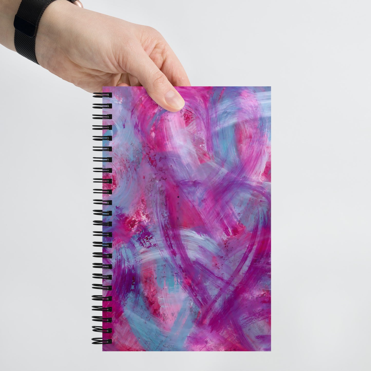 Pink, Purple and Blue Hearts Design | Spiral Notebook