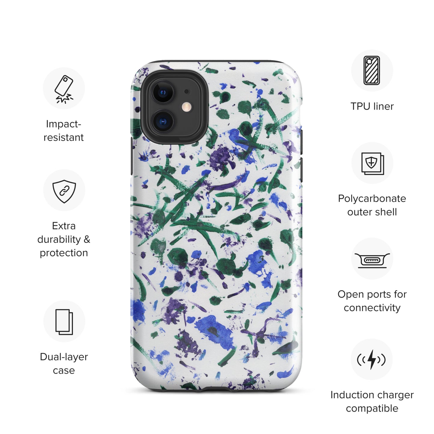 Floral Printed Tough Phone Case for iPhone