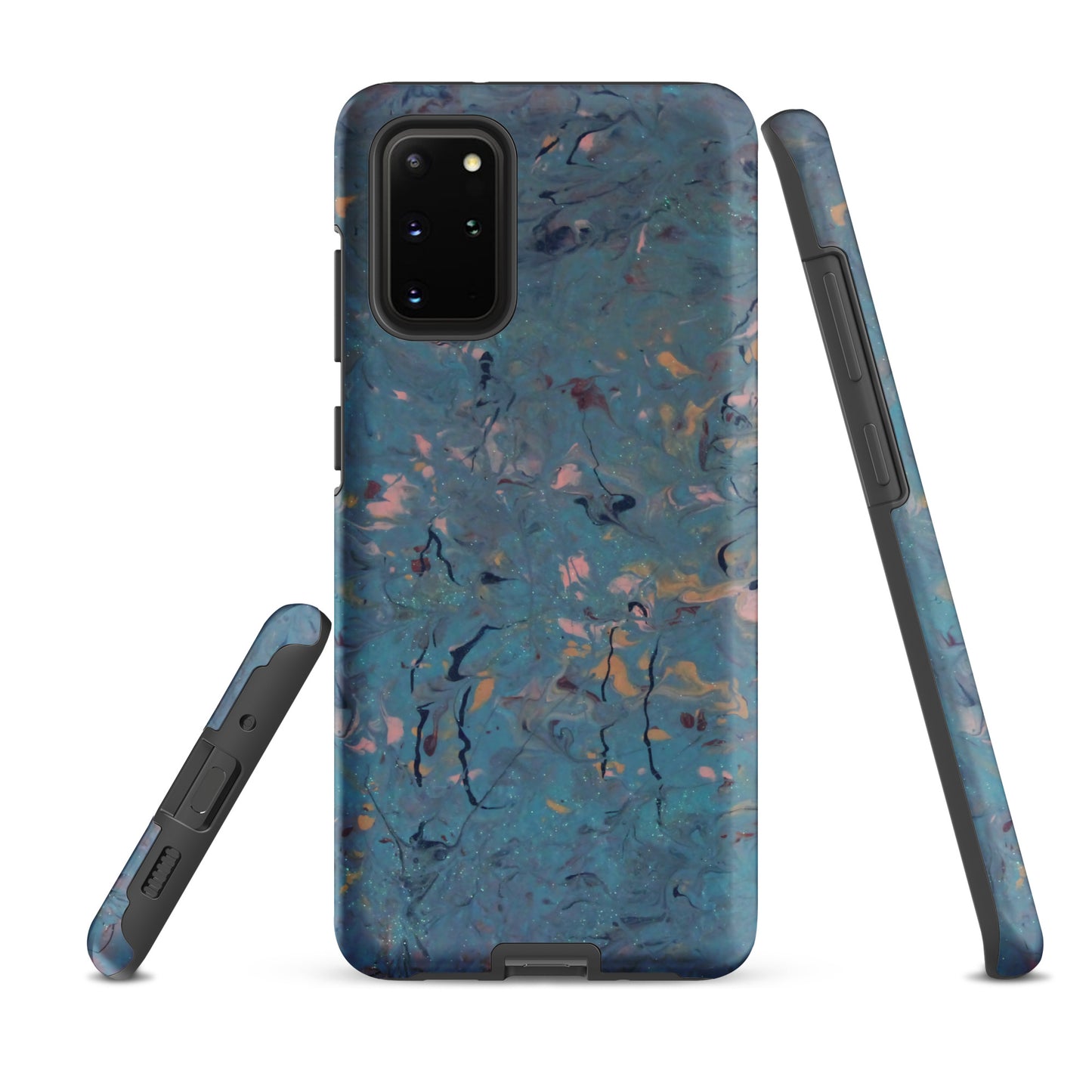 Blue, Pink and Peach Marble Texture Tough Case for Samsung