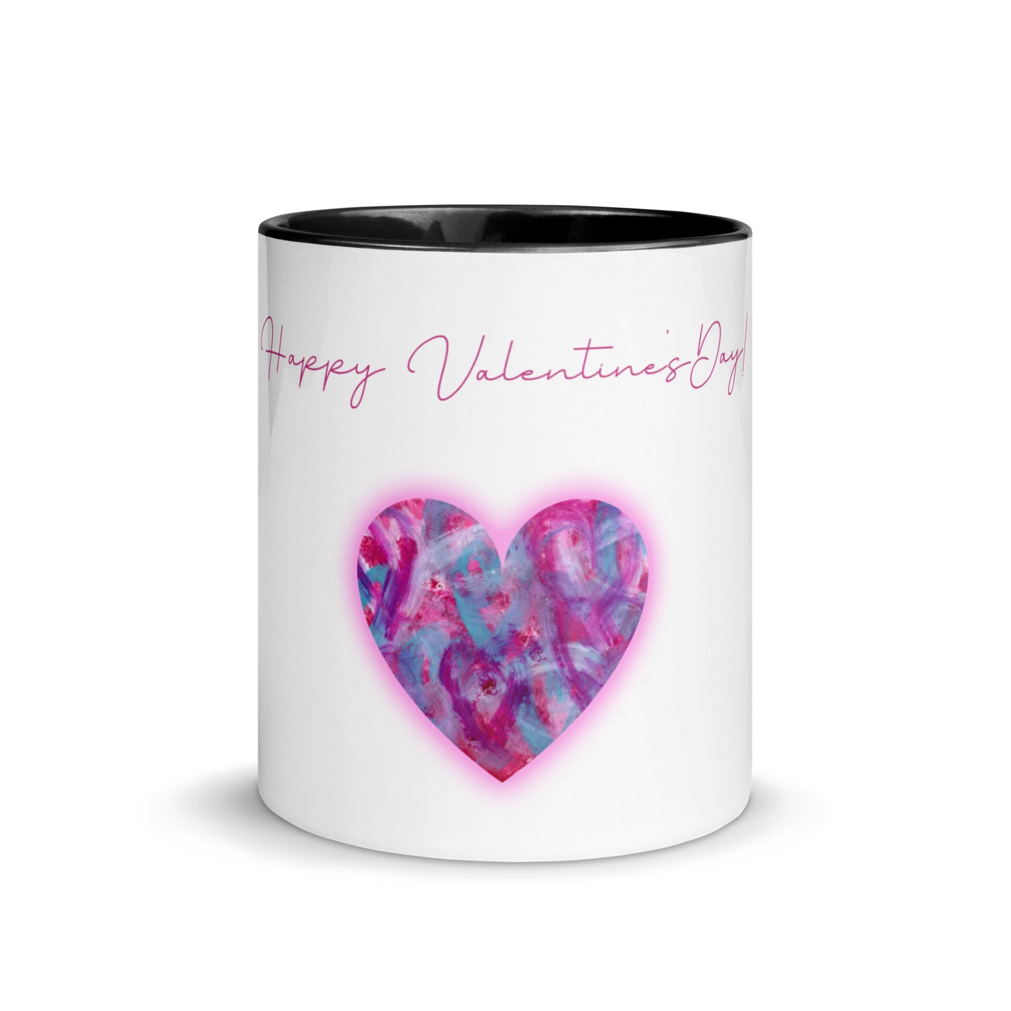 Valentine's Day Coffee Mug | Heart Design | Colour Interior | 11 oz |