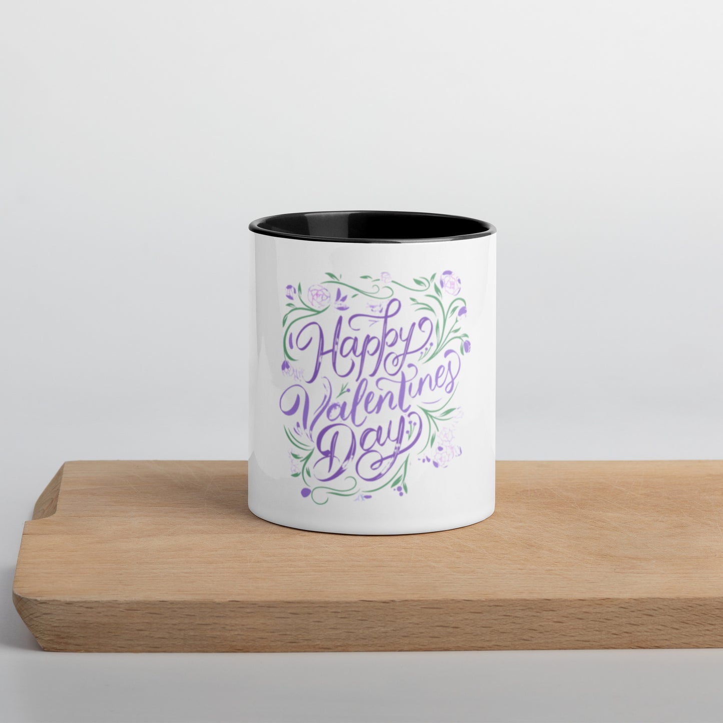 Valentine's Day Coffee Mug | Purple Floral Design | Colour Interior