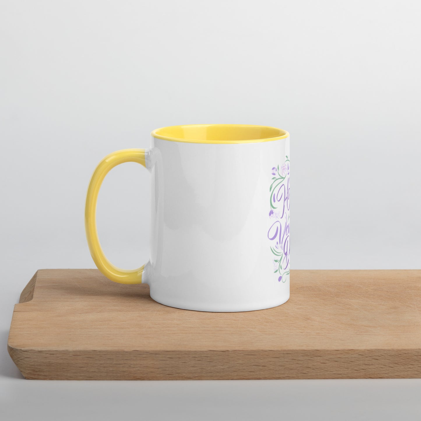 Valentine's Day Coffee Mug | Purple Floral Design | Colour Interior