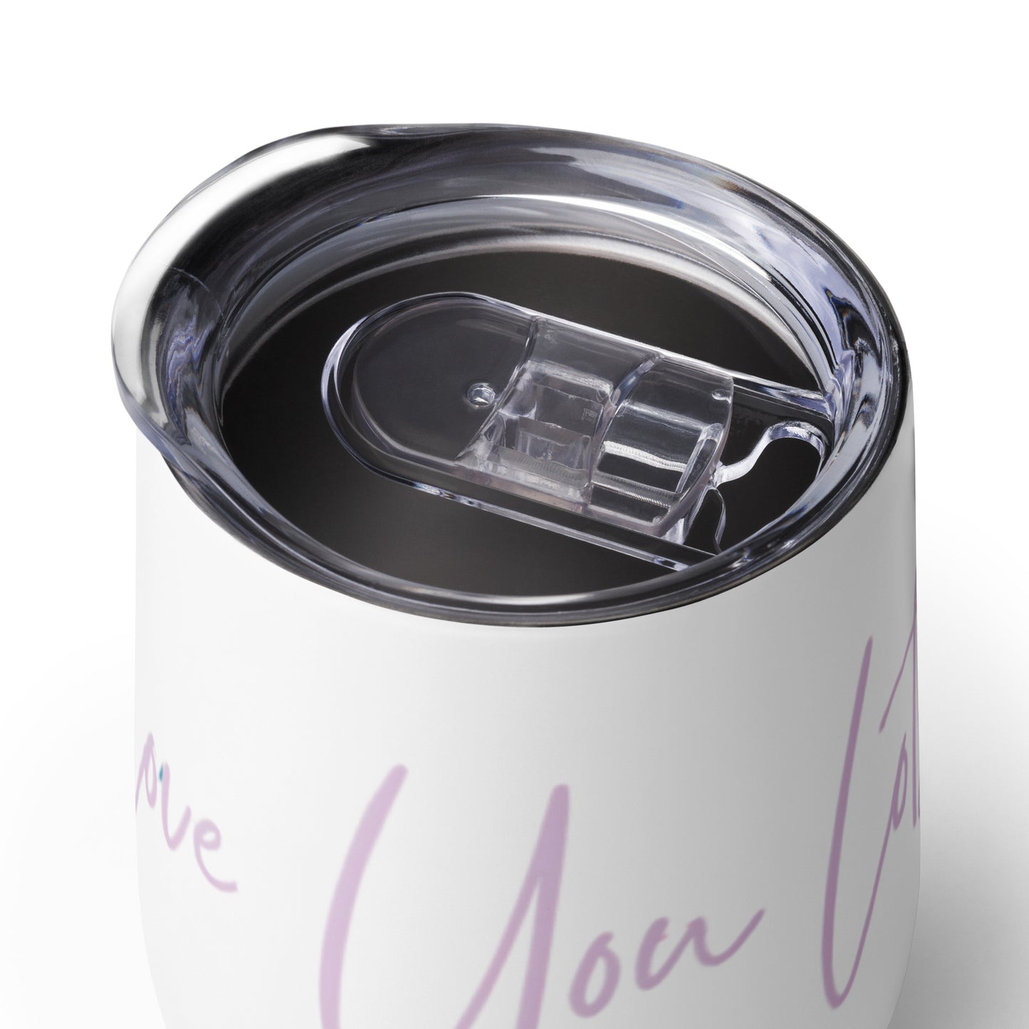 Love You Lots with Lilac Script | Insulated Wine Tumbler with Lid | 12oz