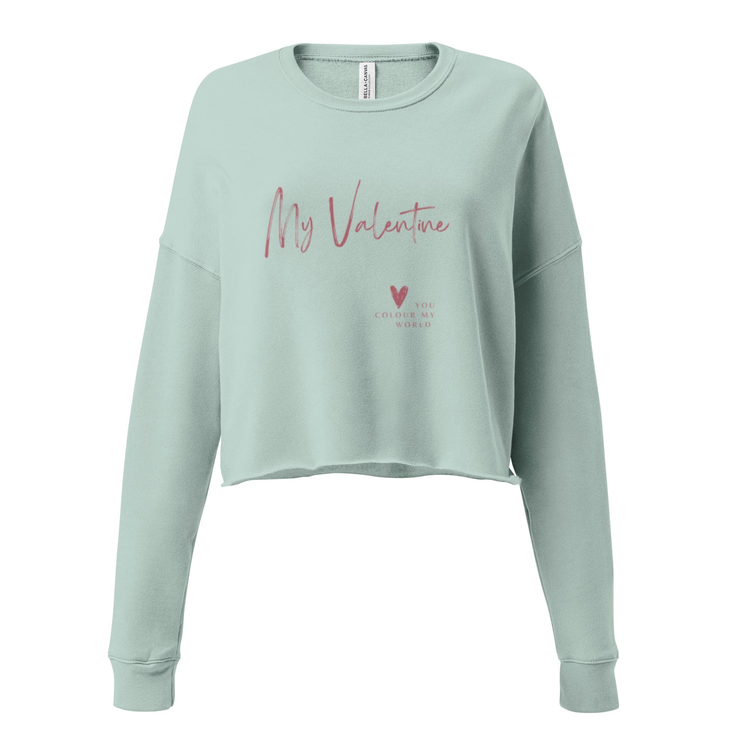 Valentine's Day Crop Sweatshirt | Long Sleeve | Romantic Text Design