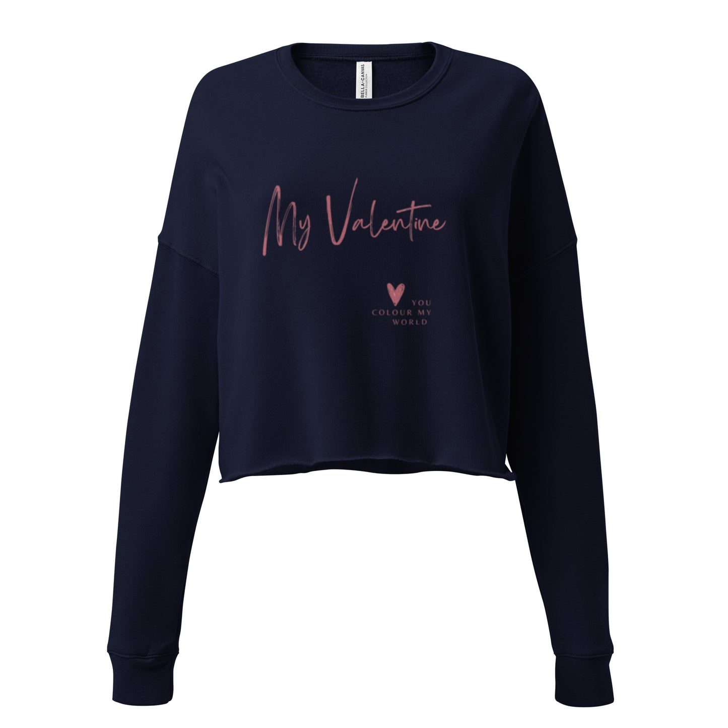 Valentine's Day Crop Sweatshirt | Long Sleeve | Romantic Text Design