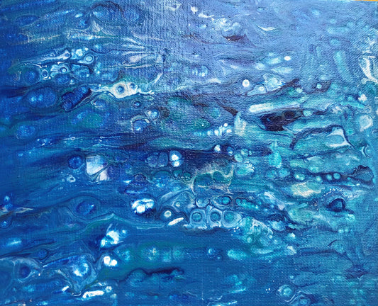 Blue Surf | Acrylic Flow Original | 8x10 inches | Canvas Panel